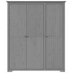 Kledingkast Bodo 146X53,5X173 Cm Massief Grenenhout Grijs - Nordexa Home