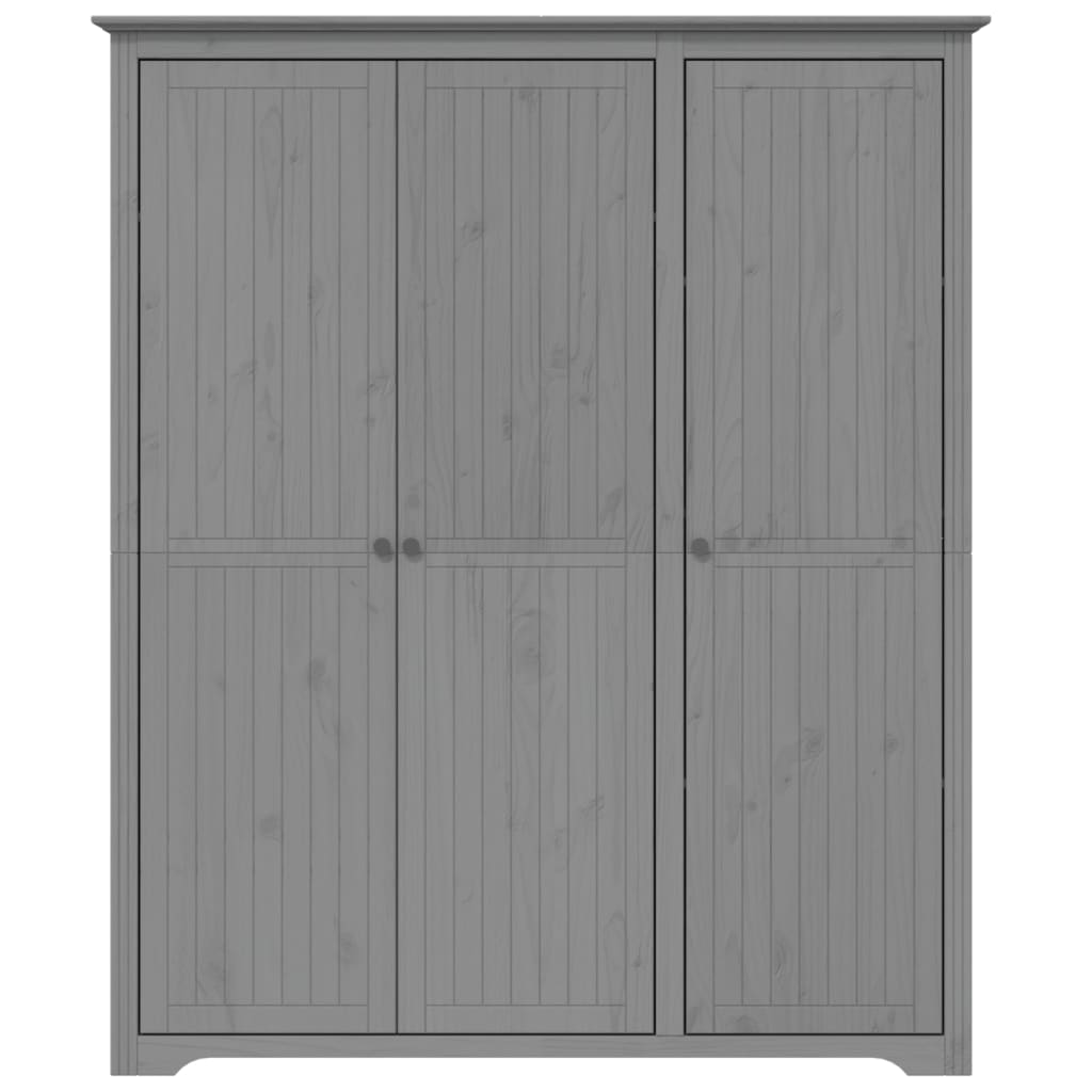 Kledingkast Bodo 146X53,5X173 Cm Massief Grenenhout Grijs - Nordexa Home
