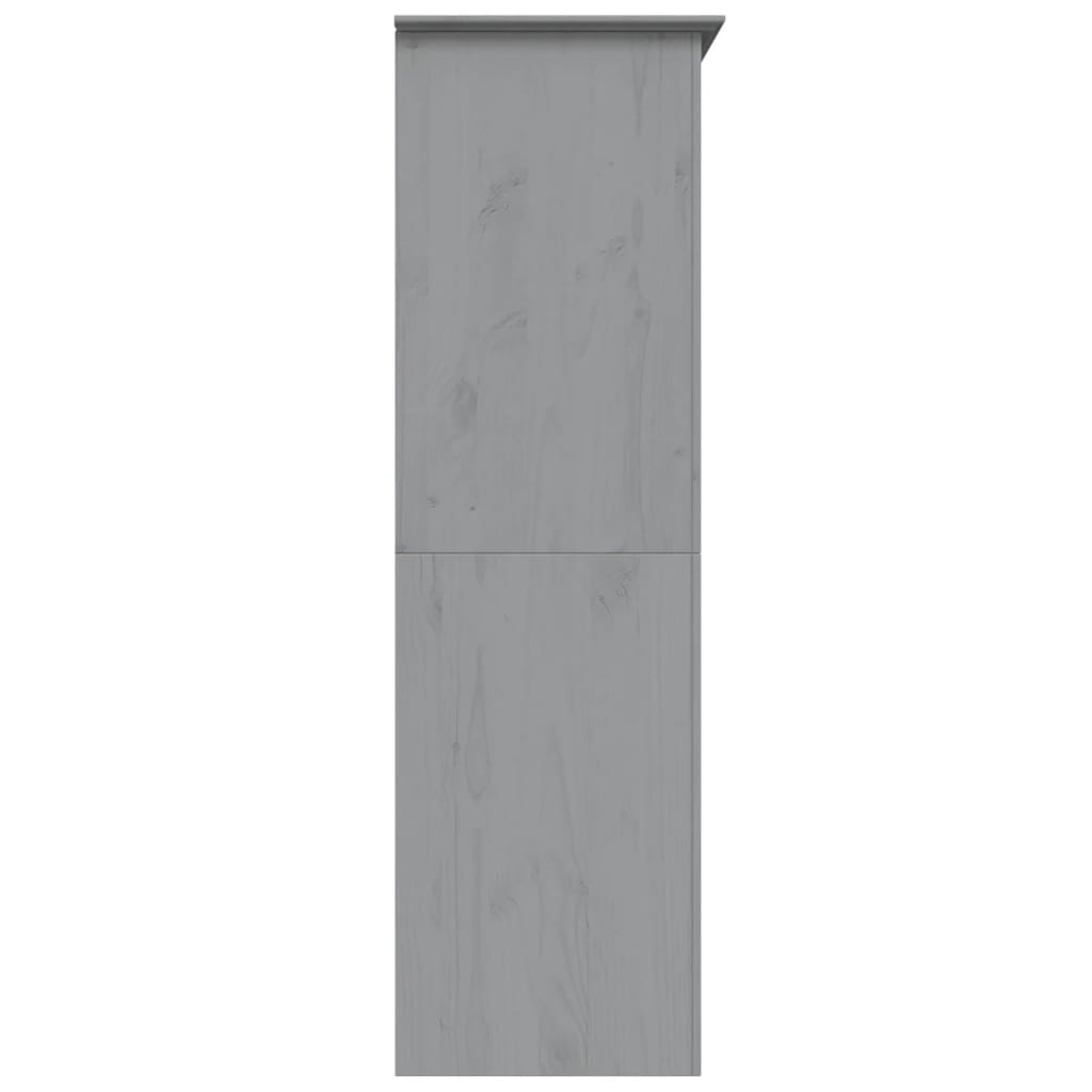 Kledingkast Bodo 146X53,5X173 Cm Massief Grenenhout Grijs - Nordexa Home