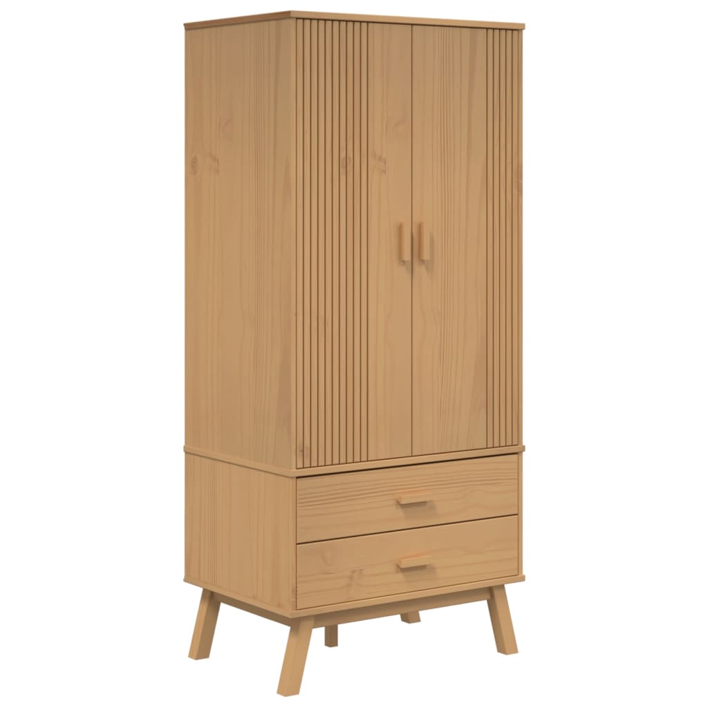Kledingkast Olden 76,5X53X172 Cm Massief Grenenhout - Nordexa Home