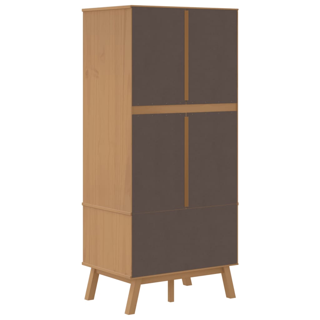 Kledingkast Olden 76,5X53X172 Cm Massief Grenenhout - Nordexa Home