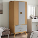 Kledingkast Olden 76,5X53X172 Cm Massief Grenenhout - Nordexa Home