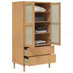 Kledingkast Senja 90X55X175 Cm Rattan Look Grenenhout - Nordexa Home