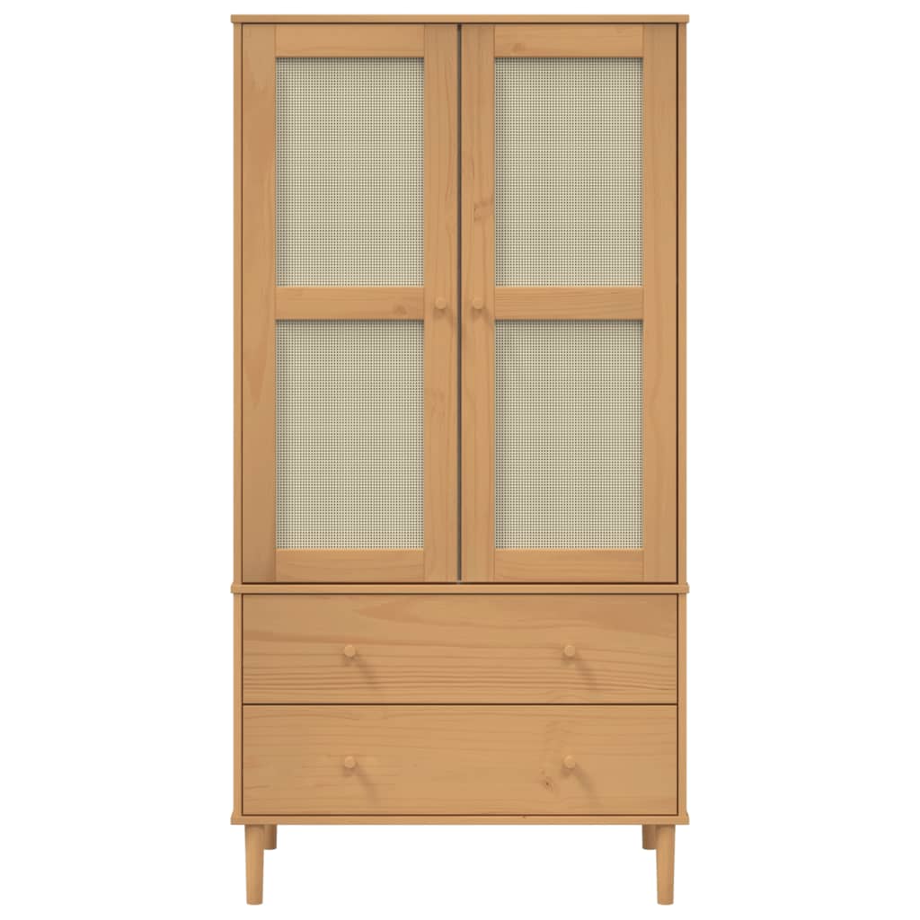 Kledingkast Senja 90X55X175 Cm Rattan Look Grenenhout - Nordexa Home