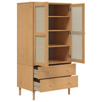 Kledingkast Senja 90X55X175 Cm Rattan Look Grenenhout - Nordexa Home