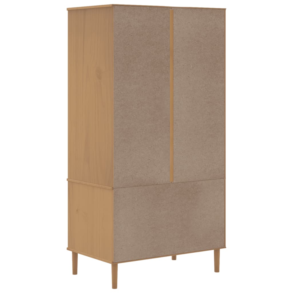 Kledingkast Senja 90X55X175 Cm Rattan Look Grenenhout - Nordexa Home