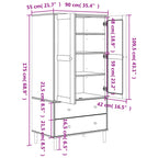 Kledingkast Senja 90X55X175 Cm Rattan Look Grenenhout - Nordexa Home