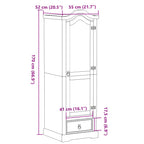 Kledingkast Corona 55X52X170 Cm Massief Grenenhout - Nordexa Home