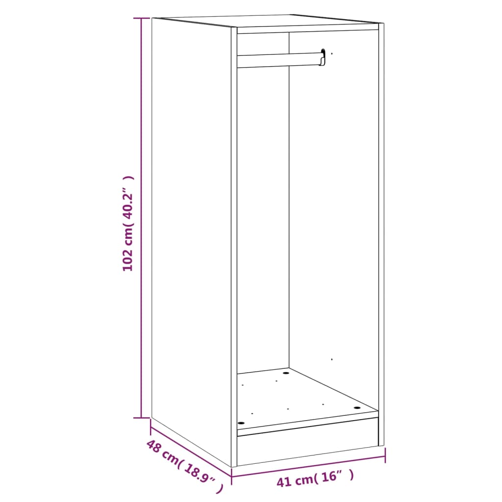 Kledingkast 48X41X102 Cm Bewerkt Hout - Nordexa Home