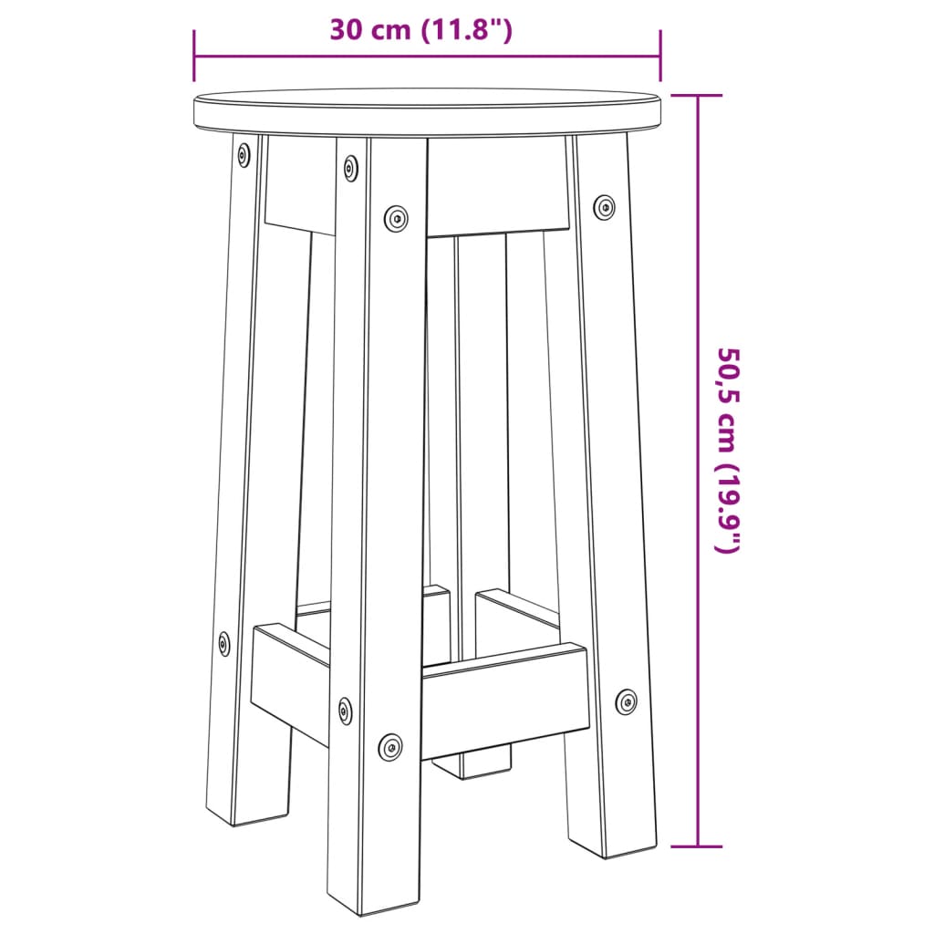 Barkrukken 2 St Massief Grenenhout | Nordexahome - Nordexa Home