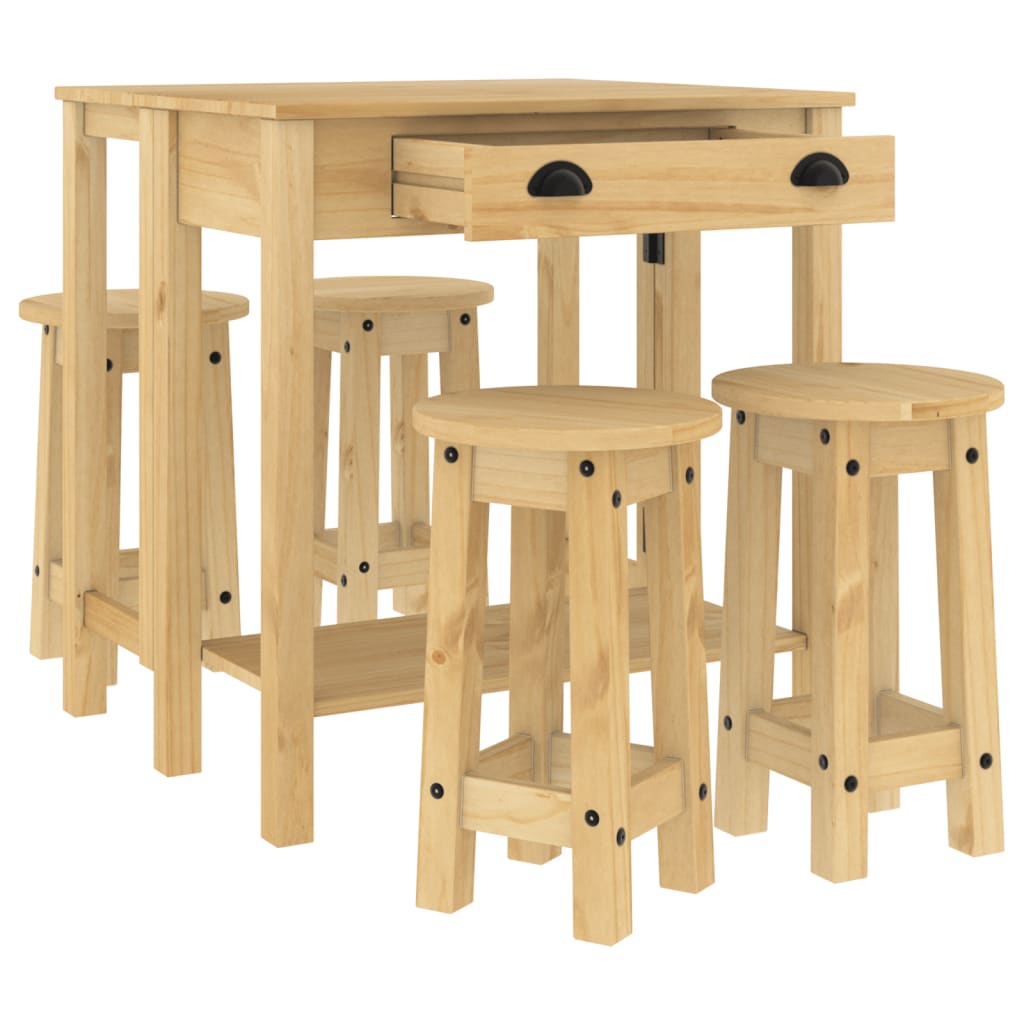 5 - Delige Barset Massief Grenenhout | Nordexahome - Nordexa Home