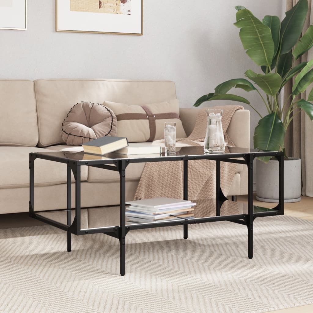 Salontafel Met Transparant Glazen Blad Staal – Compact | Nordexahome - Nordexa Home