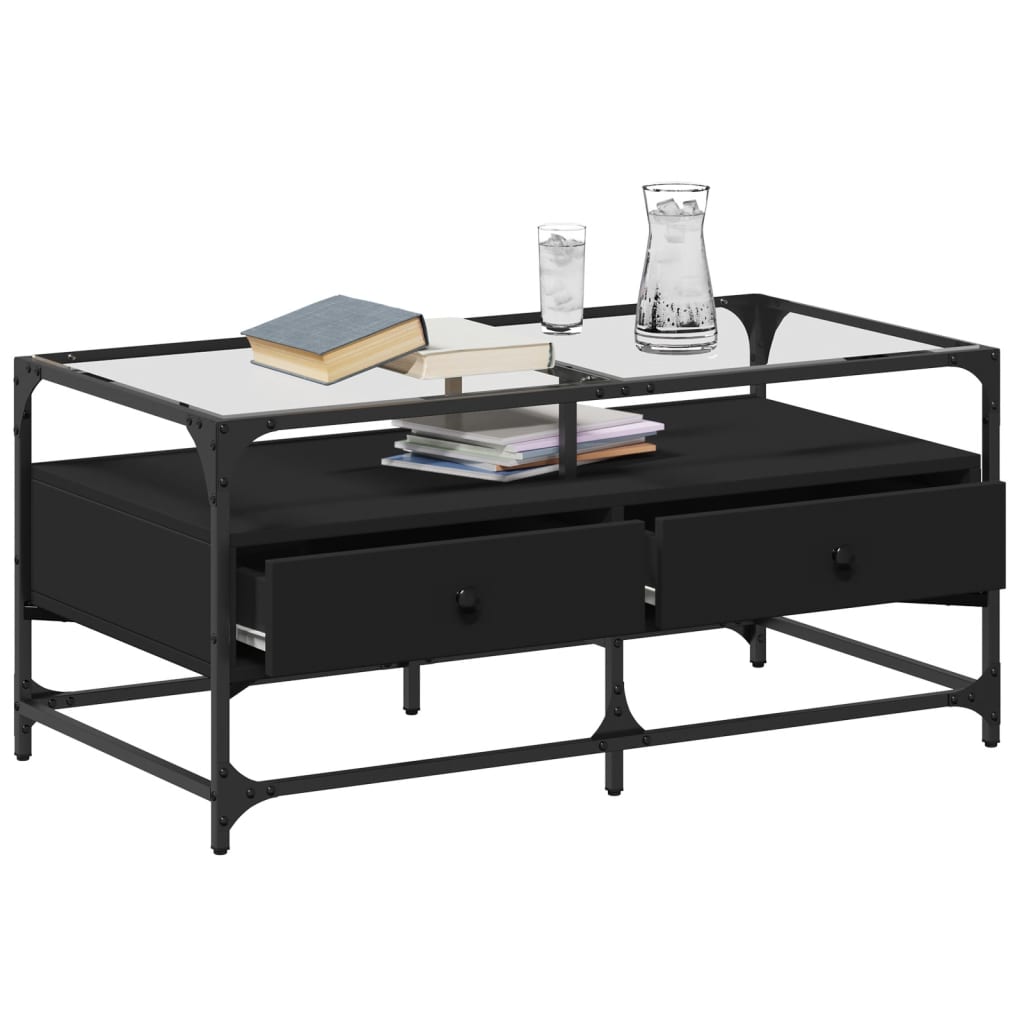Salontafel Met Transparant Glazen Blad – Staal | Nordexahome - Nordexa Home