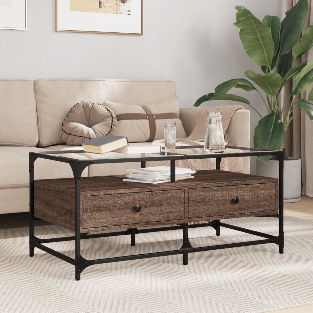 Salontafel Met Transparant Glazen Blad – Staal | Nordexahome - Nordexa Home