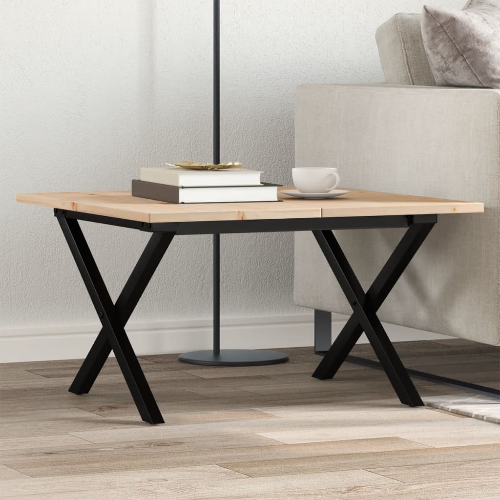 Eettafel 60X60X75,5 Cm Massief Grenenhout En Staal - Nordexa Home