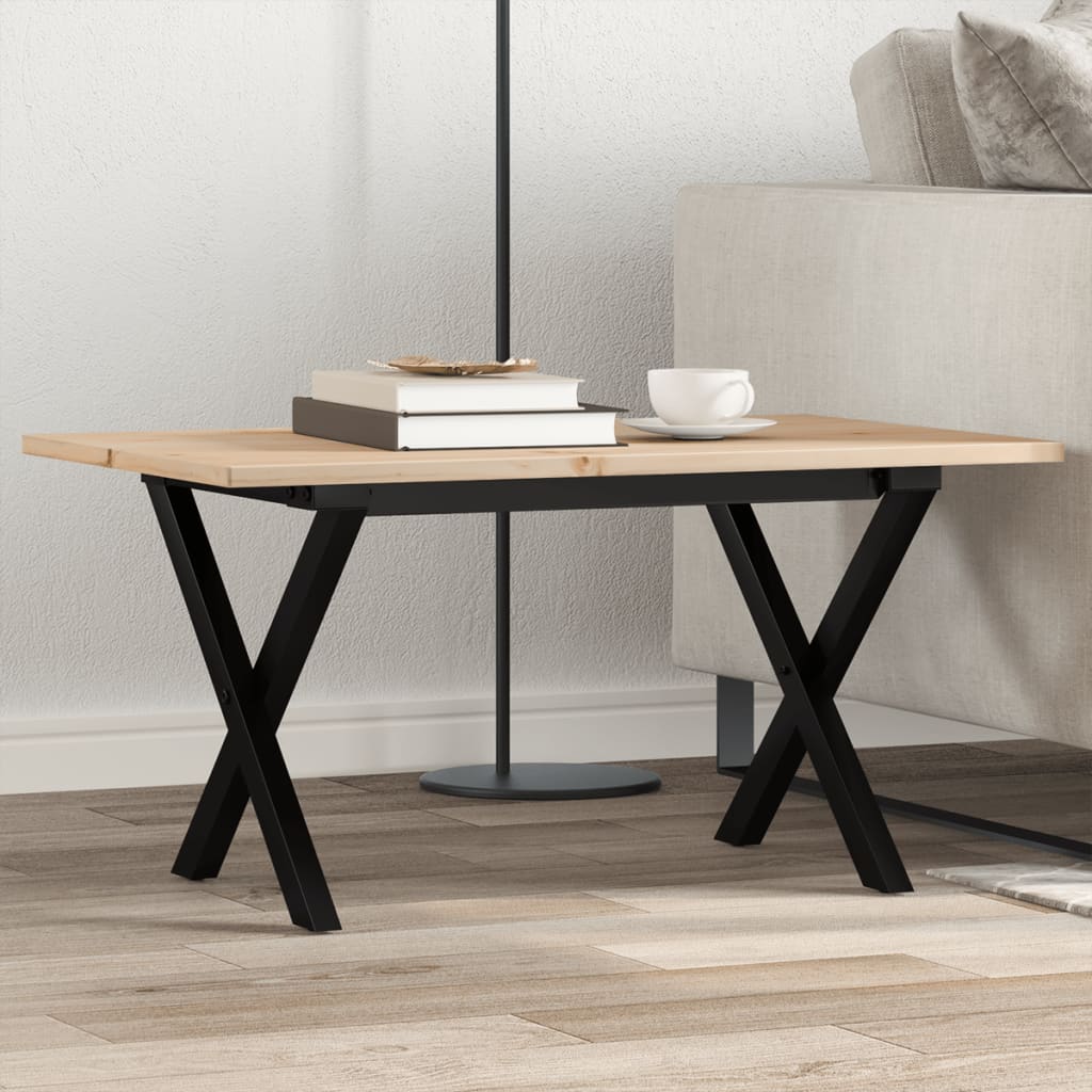 Eettafel 60X60X75,5 Cm Massief Grenenhout En Staal - Nordexa Home