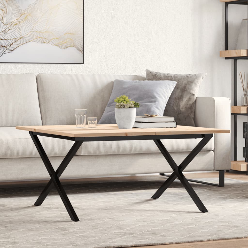 Eettafel 60X60X75,5 Cm Massief Grenenhout En Staal - Nordexa Home