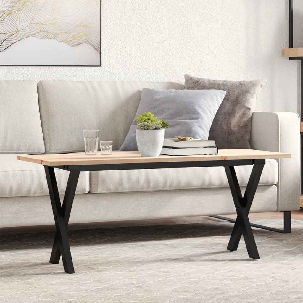 Eettafel 60X60X75,5 Cm Massief Grenenhout En Staal - Nordexa Home