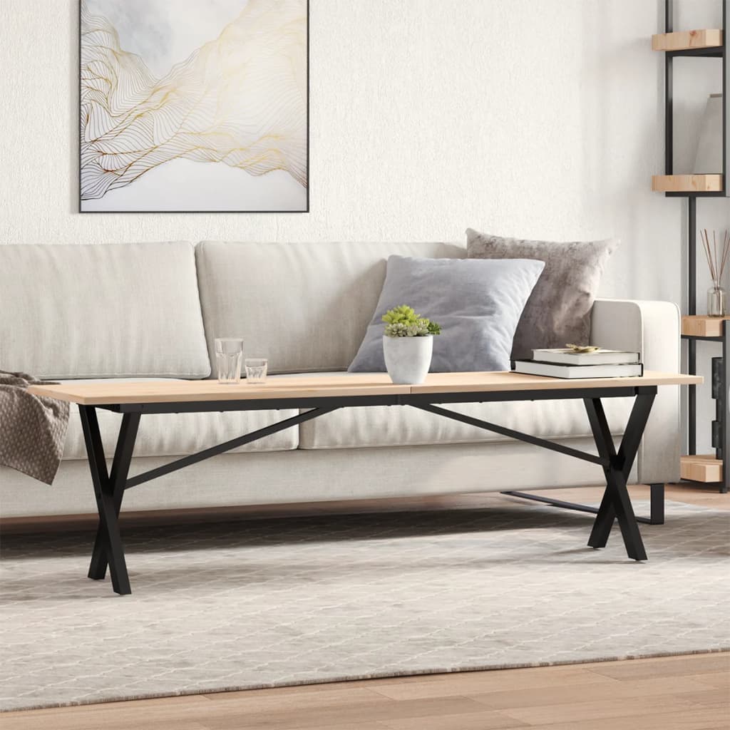 Eettafel 60X60X75,5 Cm Massief Grenenhout En Staal - Nordexa Home