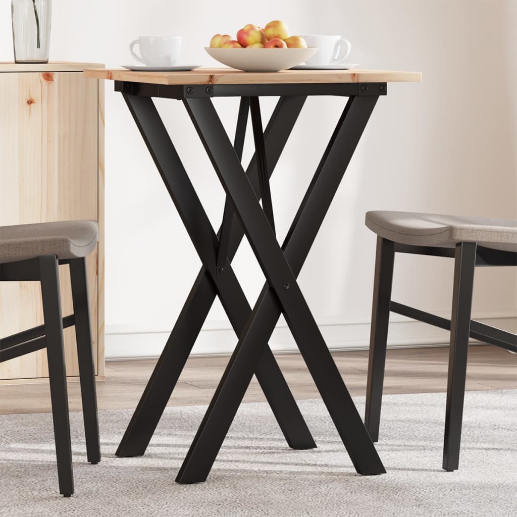 Eettafel 60X60X75,5 Cm Massief Grenenhout En Staal - Nordexa Home