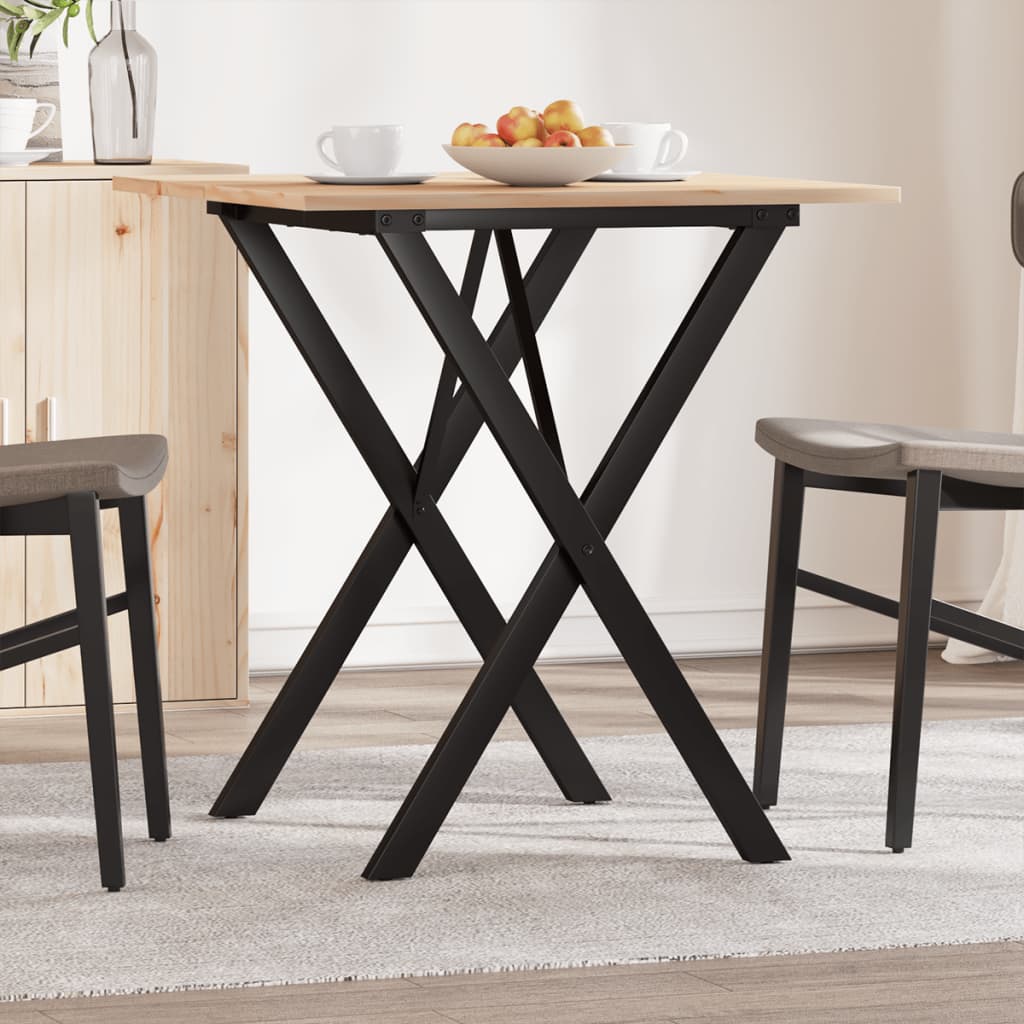Eettafel 60X60X75,5 Cm Massief Grenenhout En Staal - Nordexa Home