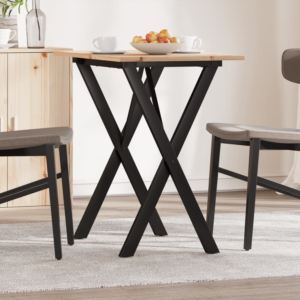 Eettafel 60X60X75,5 Cm Massief Grenenhout En Staal - Nordexa Home