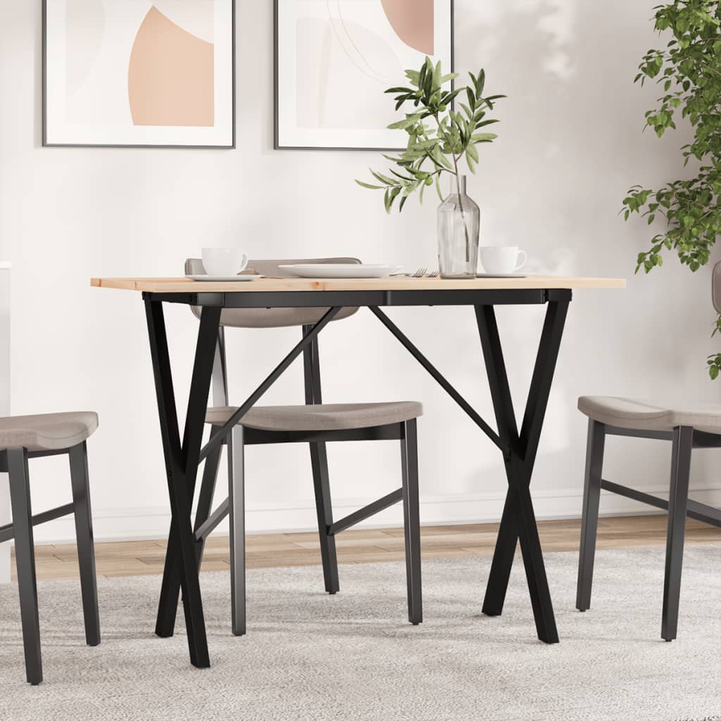 Eettafel 60X60X75,5 Cm Massief Grenenhout En Staal - Nordexa Home