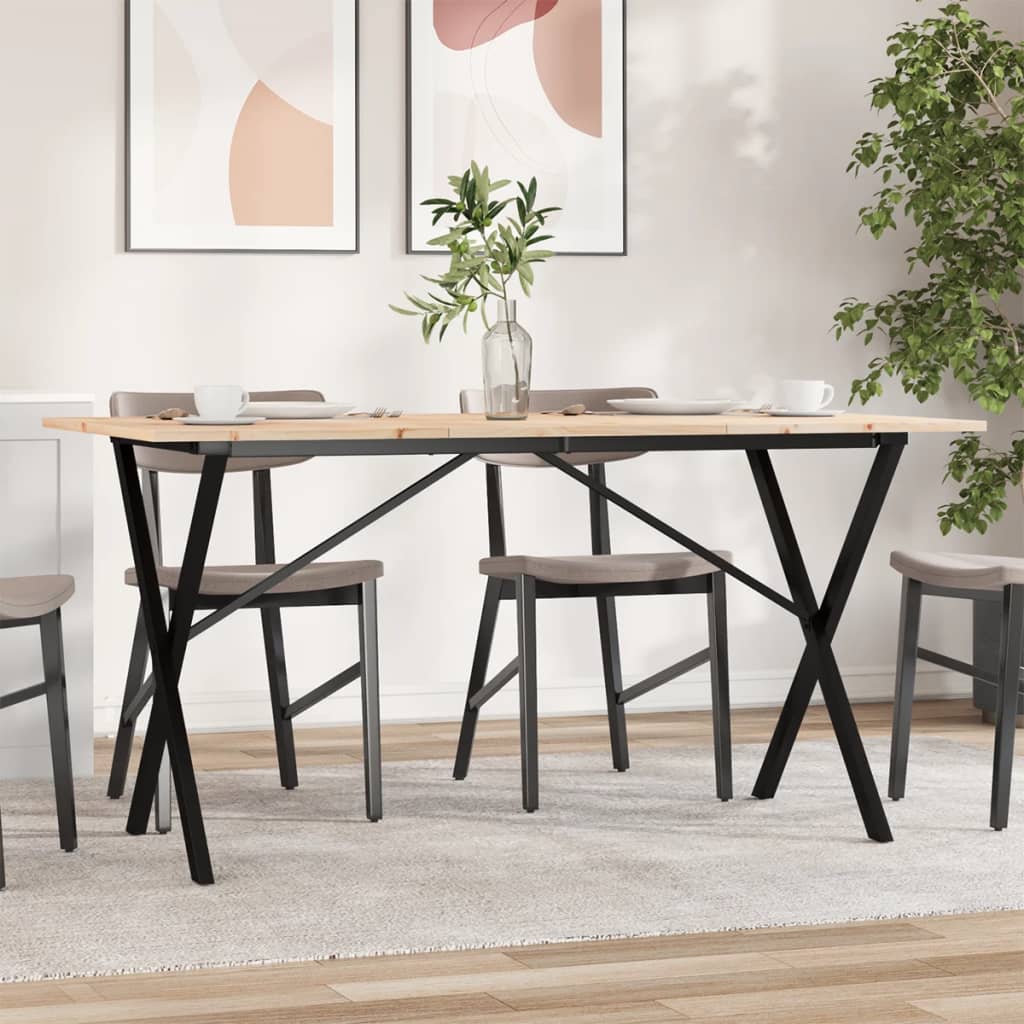 Eettafel 60X60X75,5 Cm Massief Grenenhout En Staal - Nordexa Home