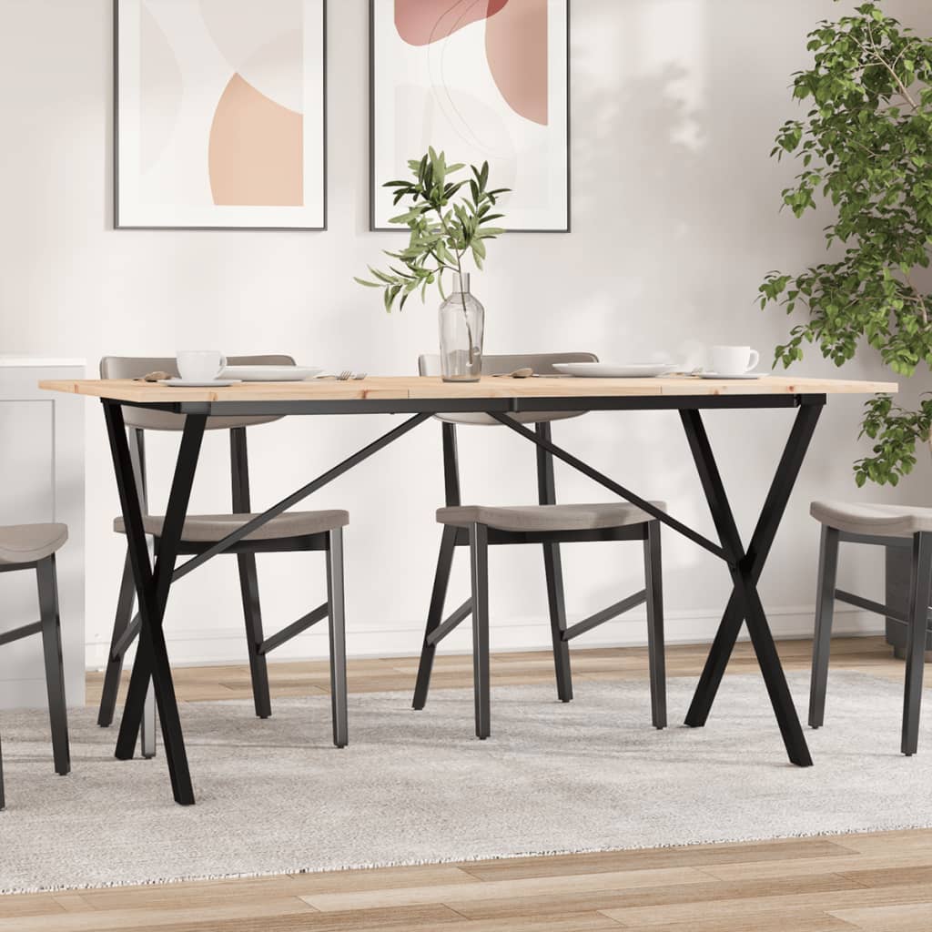 Eettafel 60X60X75,5 Cm Massief Grenenhout En Staal - Nordexa Home