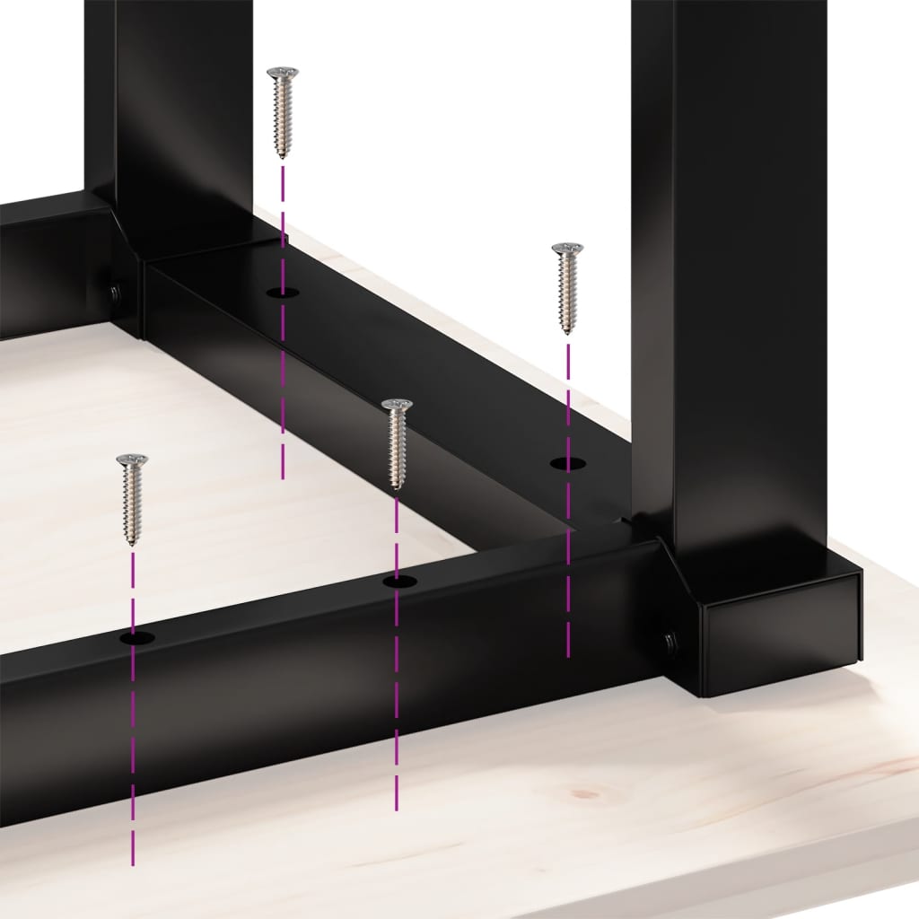 Eettafel 200X100X75,5 Cm Grenenhout En Staal - Nordexa Home