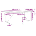 Eettafel 200X100X75,5 Cm Grenenhout En Staal - Nordexa Home