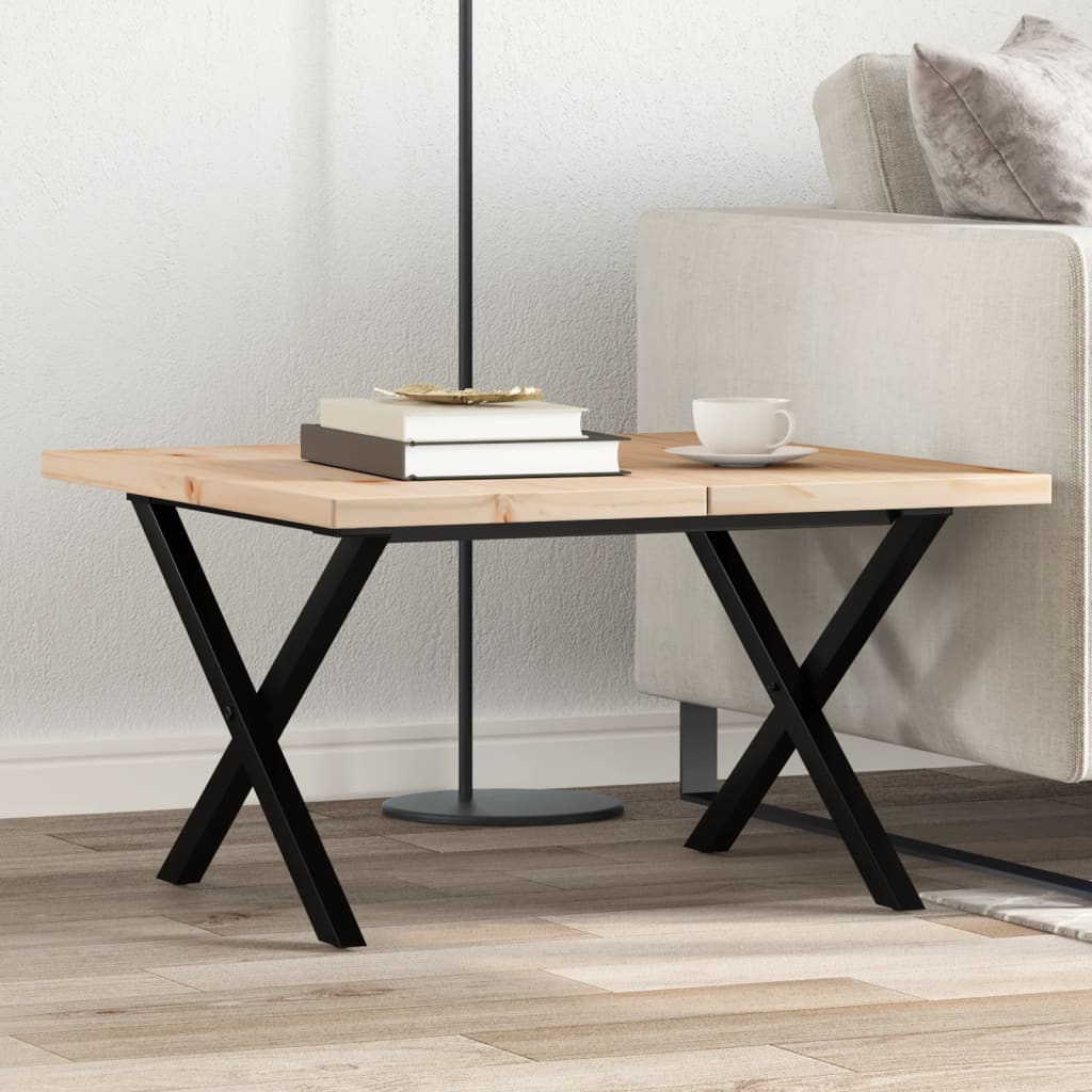 Eettafel 60X60X75,5 Cm Massief Grenenhout En Staal - Nordexa Home