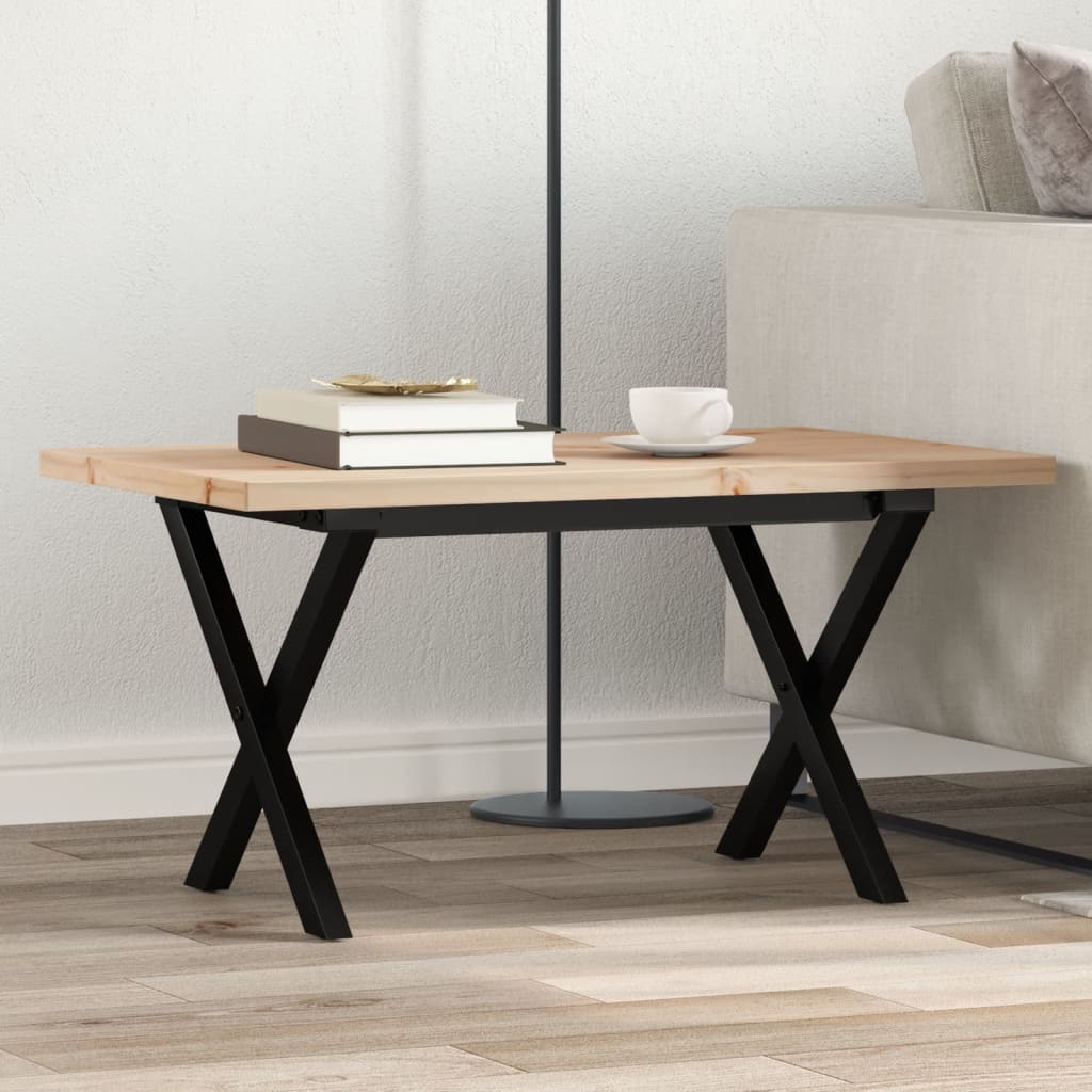 Eettafel 60X60X75,5 Cm Massief Grenenhout En Staal - Nordexa Home
