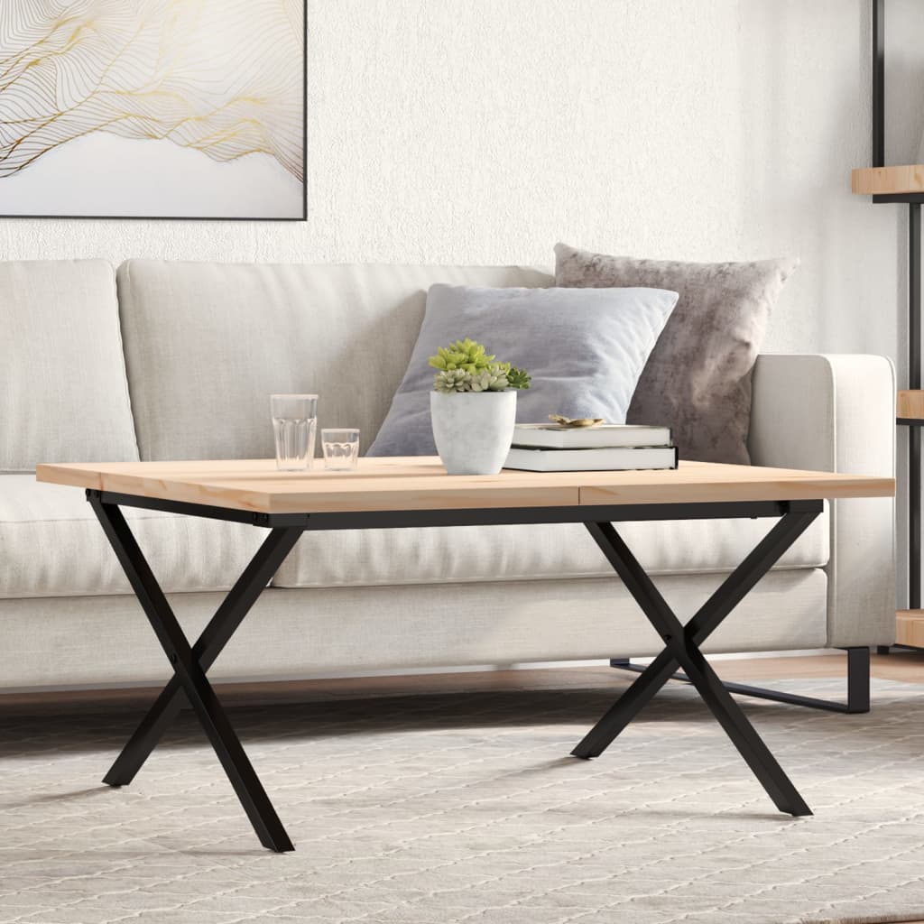 Eettafel 60X60X75,5 Cm Massief Grenenhout En Staal - Nordexa Home