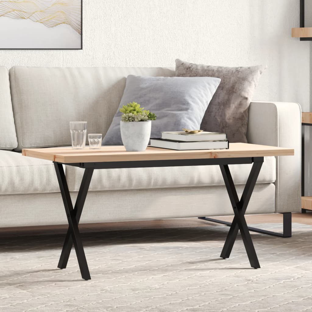 Eettafel 60X60X75,5 Cm Massief Grenenhout En Staal - Nordexa Home