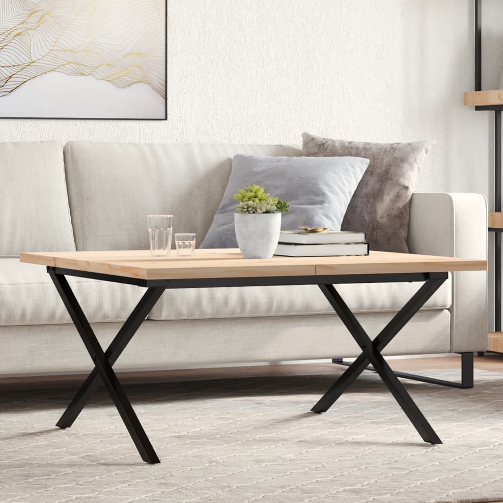 Eettafel 60X60X75,5 Cm Massief Grenenhout En Staal - Nordexa Home