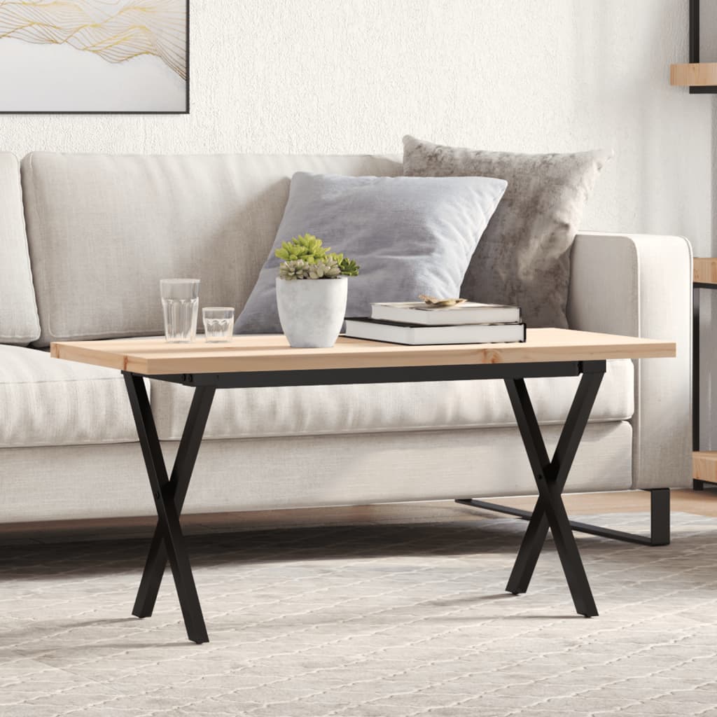 Eettafel 60X60X75,5 Cm Massief Grenenhout En Staal - Nordexa Home