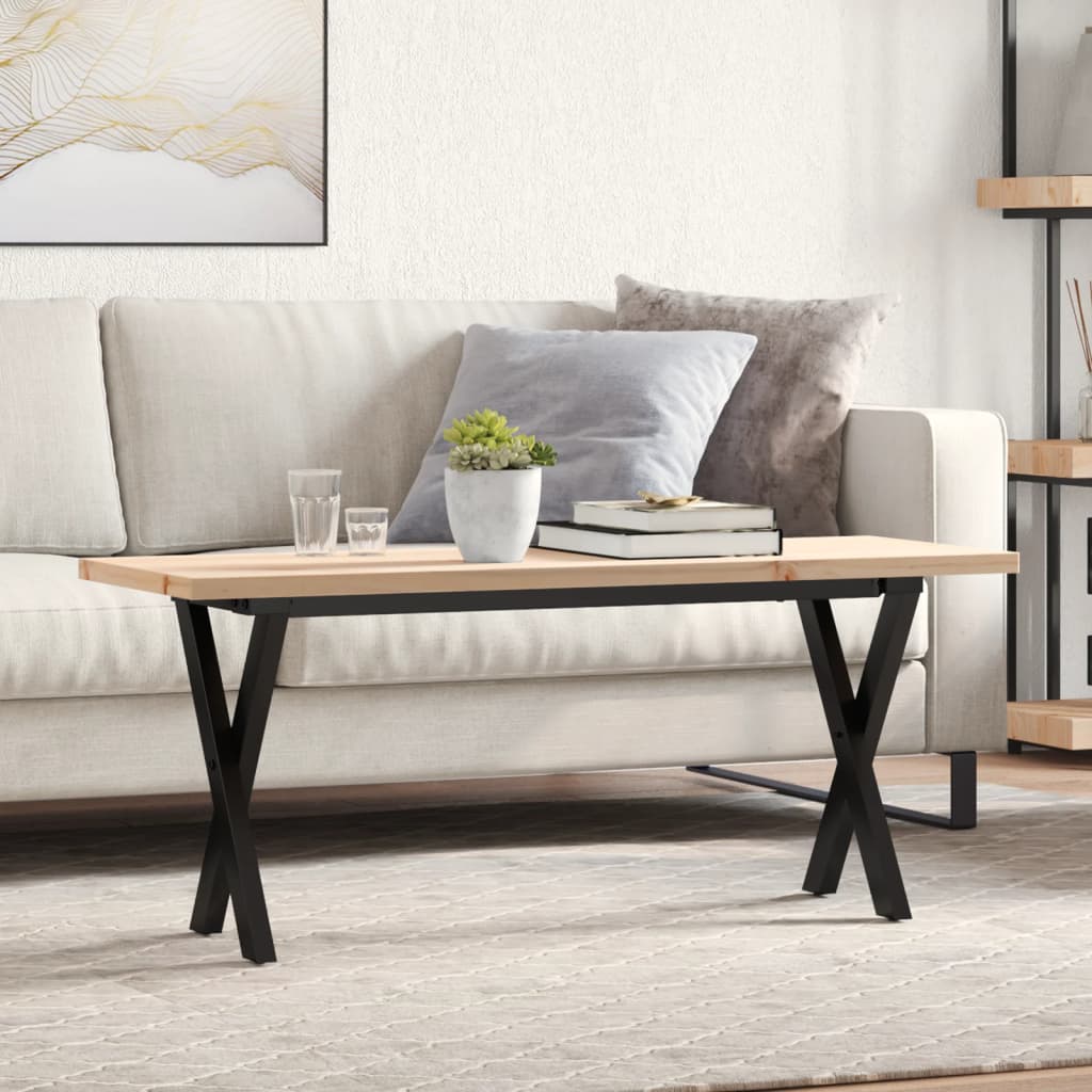 Eettafel 60X60X75,5 Cm Massief Grenenhout En Staal - Nordexa Home