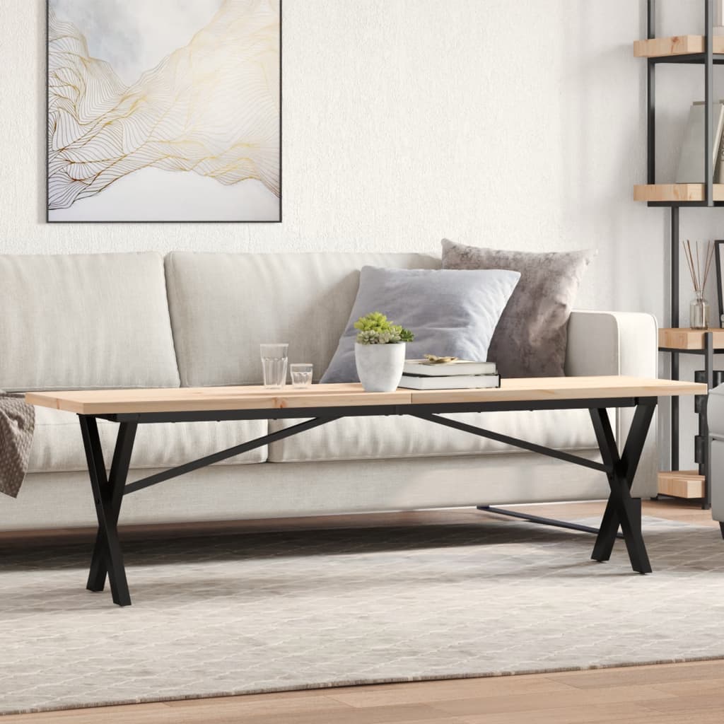 Eettafel 60X60X75,5 Cm Massief Grenenhout En Staal - Nordexa Home