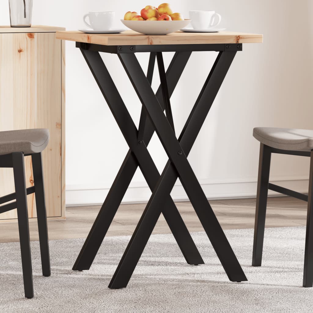 Eettafel 60X60X75,5 Cm Massief Grenenhout En Staal - Nordexa Home