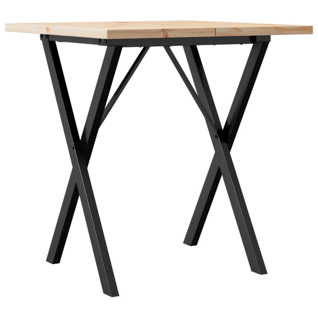Eettafel 60X60X75,5 Cm Massief Grenenhout En Staal - Nordexa Home