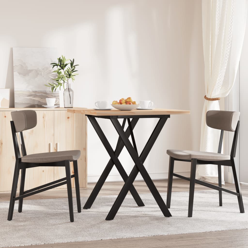 Eettafel 60X60X75,5 Cm Massief Grenenhout En Staal - Nordexa Home