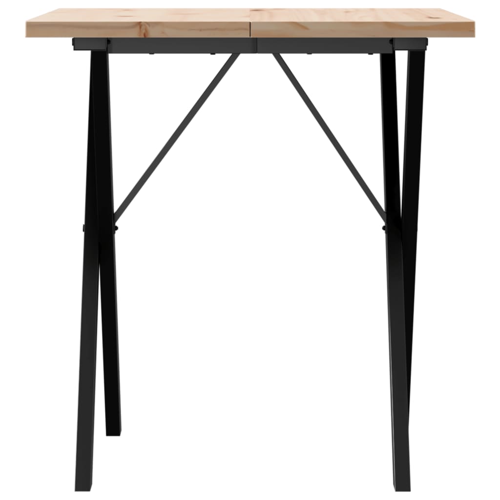Eettafel 60X60X75,5 Cm Massief Grenenhout En Staal - Nordexa Home