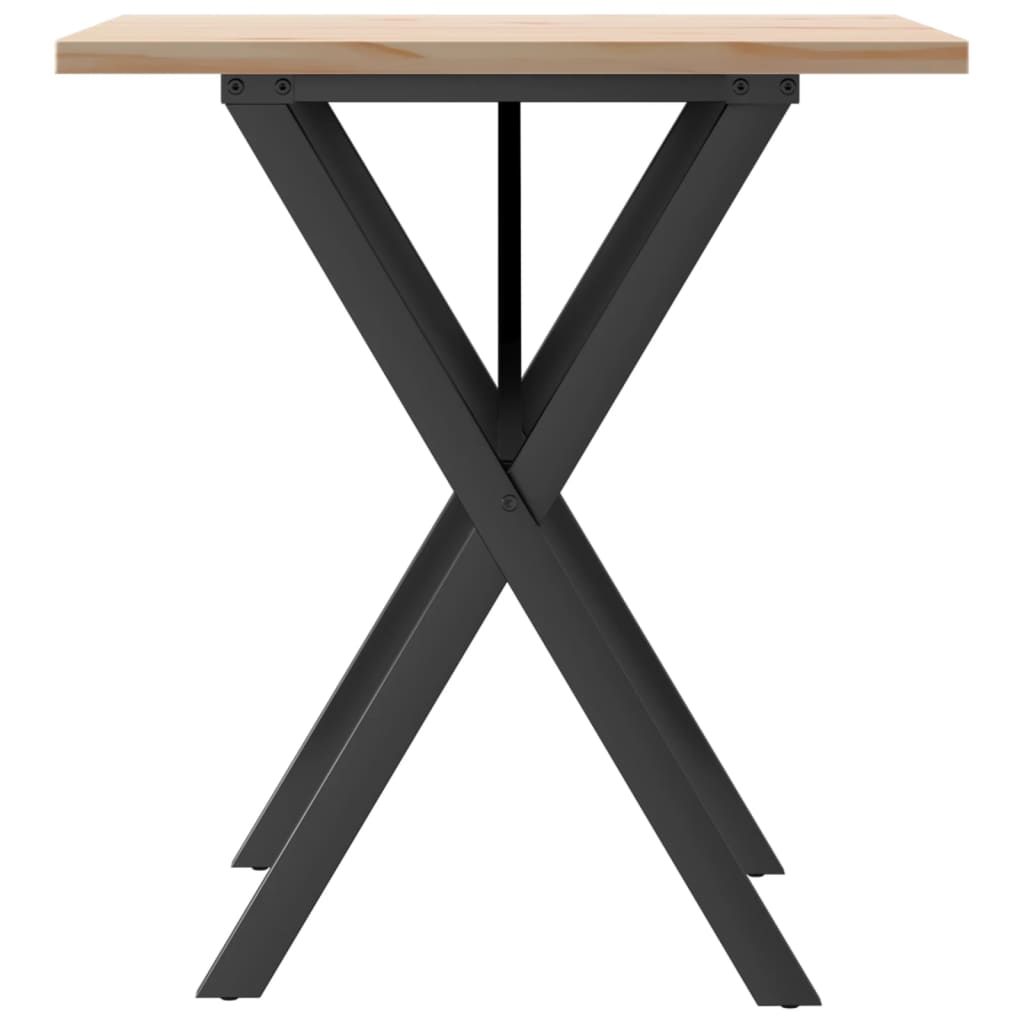 Eettafel 60X60X75,5 Cm Massief Grenenhout En Staal - Nordexa Home