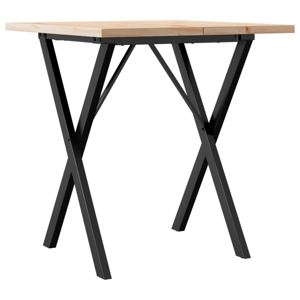 Eettafel 60X60X75,5 Cm Massief Grenenhout En Staal - Nordexa Home
