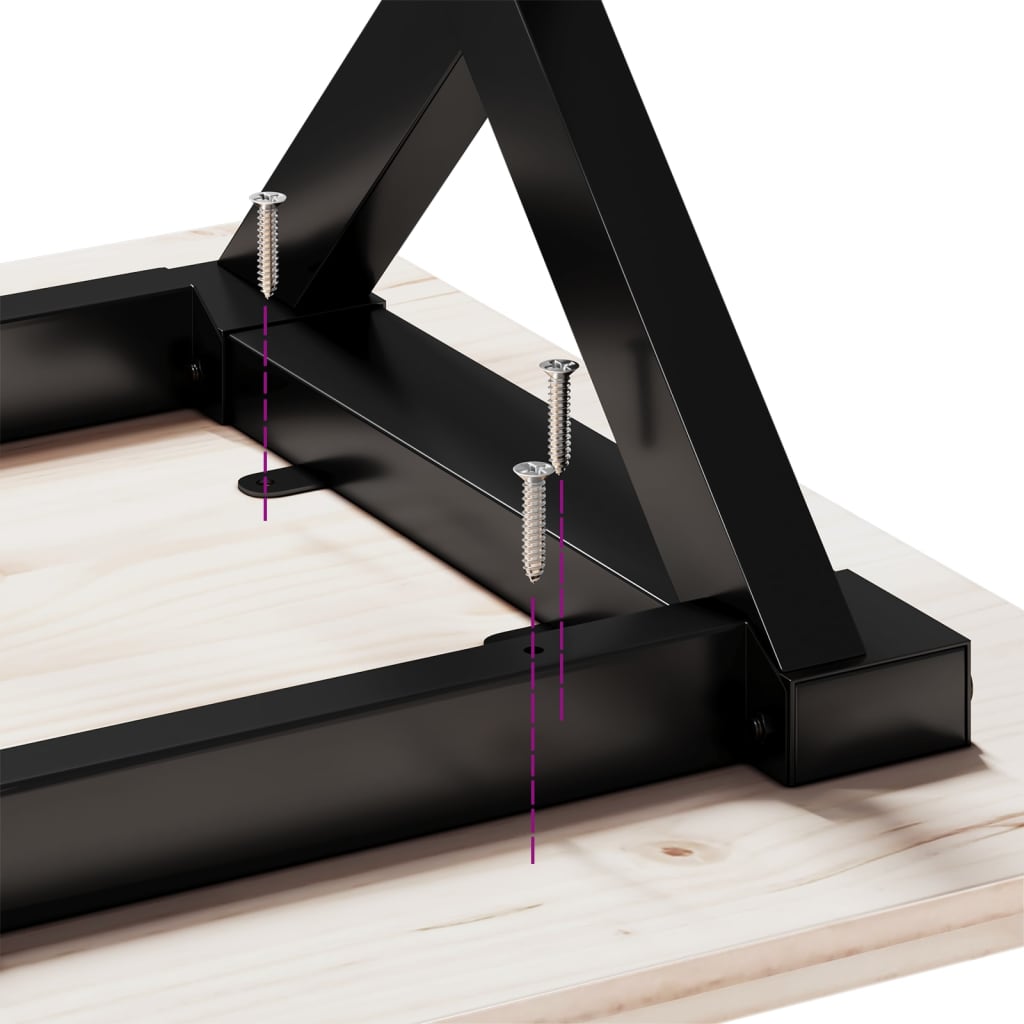 Eettafel 60X60X75,5 Cm Massief Grenenhout En Staal - Nordexa Home