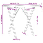 Eettafel 60X60X75,5 Cm Massief Grenenhout En Staal - Nordexa Home