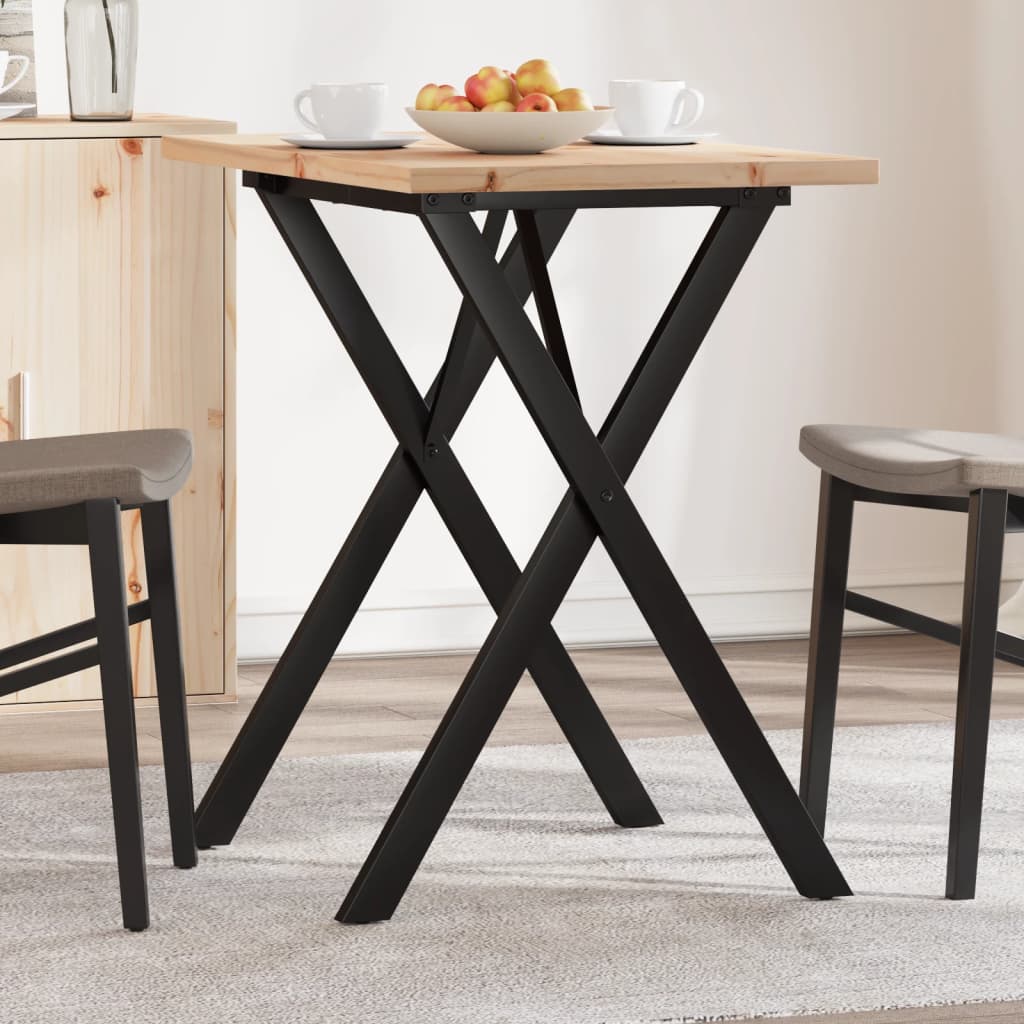 Eettafel 60X60X75,5 Cm Massief Grenenhout En Staal - Nordexa Home