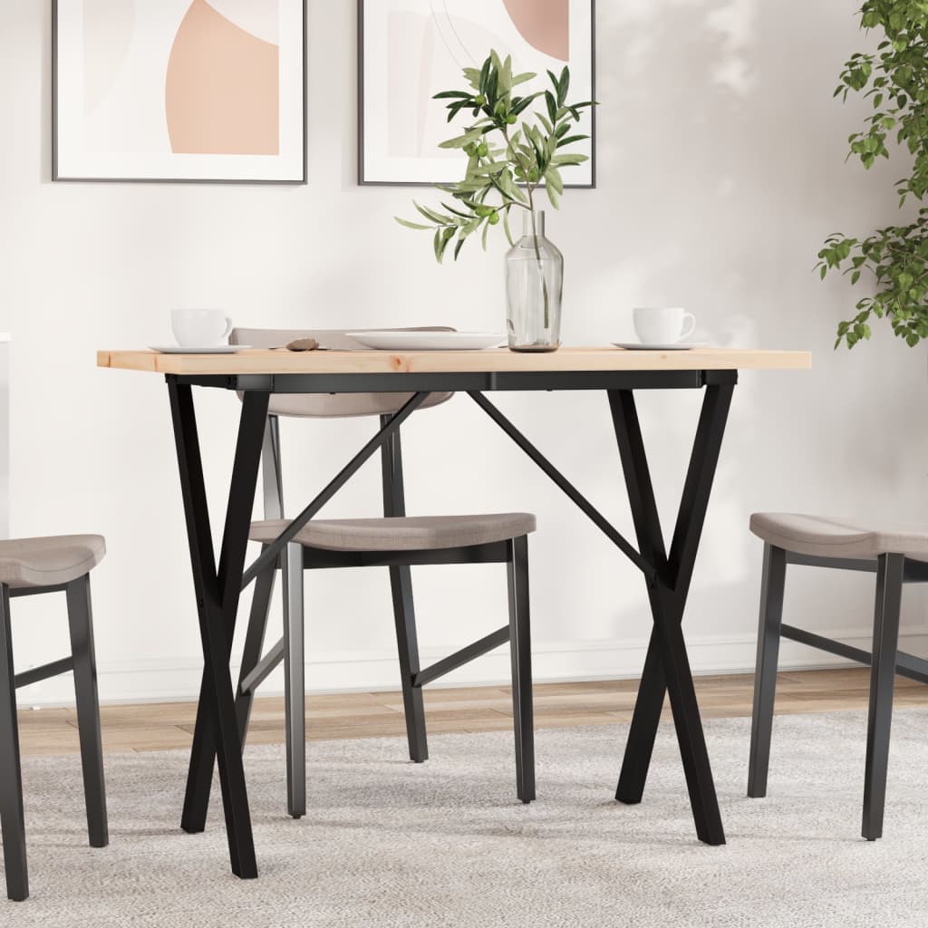 Eettafel 60X60X75,5 Cm Massief Grenenhout En Staal - Nordexa Home