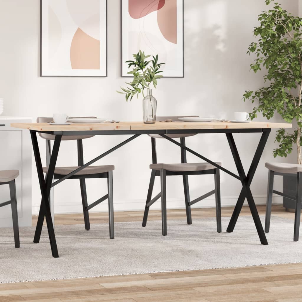 Eettafel 60X60X75,5 Cm Massief Grenenhout En Staal - Nordexa Home
